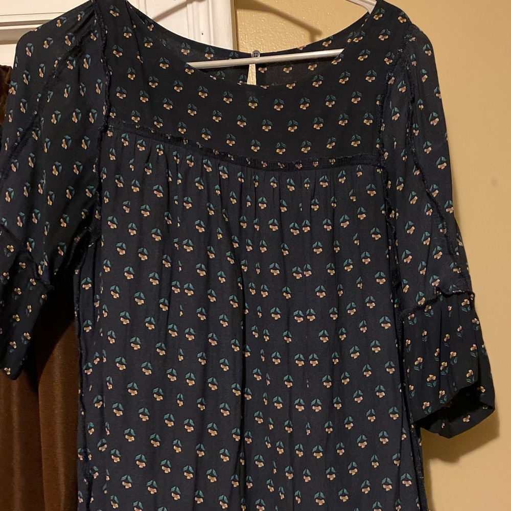 Baby blue floral blouse